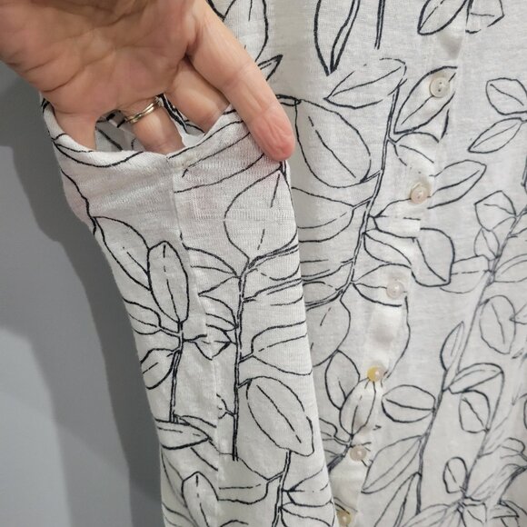 Cynthia Rowley Linen Cap Sleeve Slightly Cropped Top Size Medium EUC - Picture 6 of 10